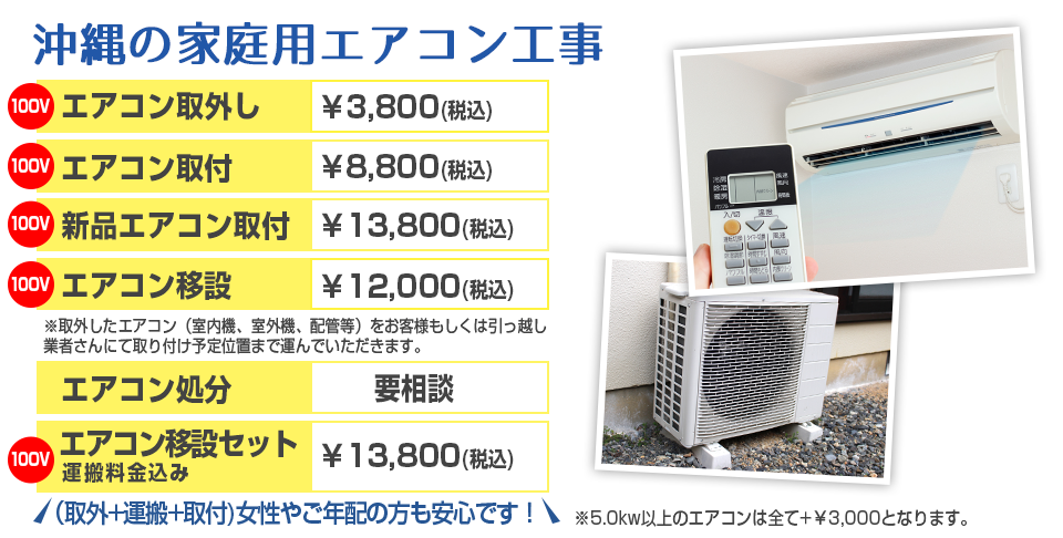 沖縄の家庭用エアコン工事